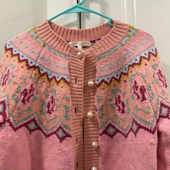 LoveShackFancy Honeypie Cardigan in Berry Smash - Picture 5 of 8